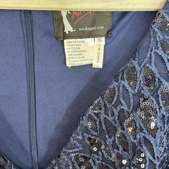 Mac Duggal Long Sleeve Sequin Lace Sequin Gown | Size 16 - Picture 10 of 13